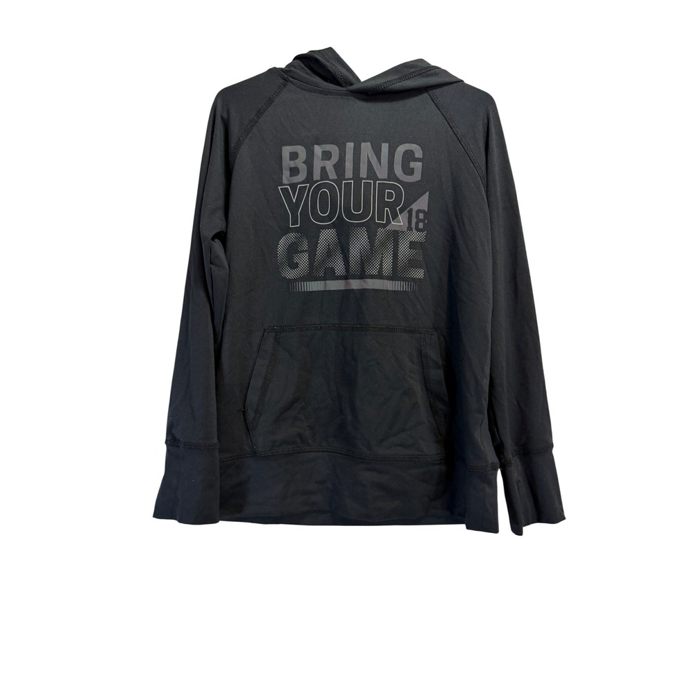 Runway Kids Black Bring Your Game Graphic Athletic Hoodie XS 4-5 Quick Dry